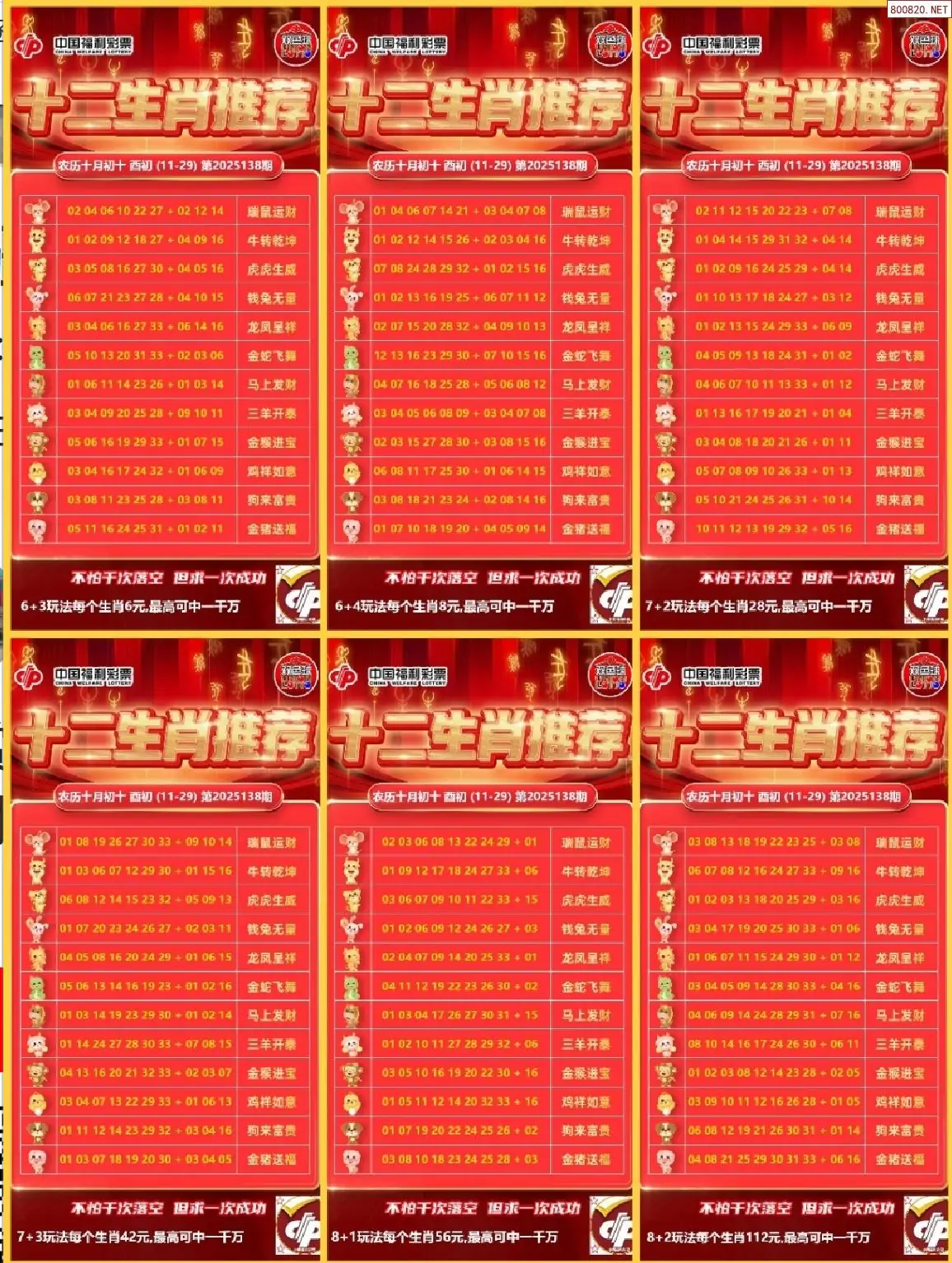 双色球生肖幸运码