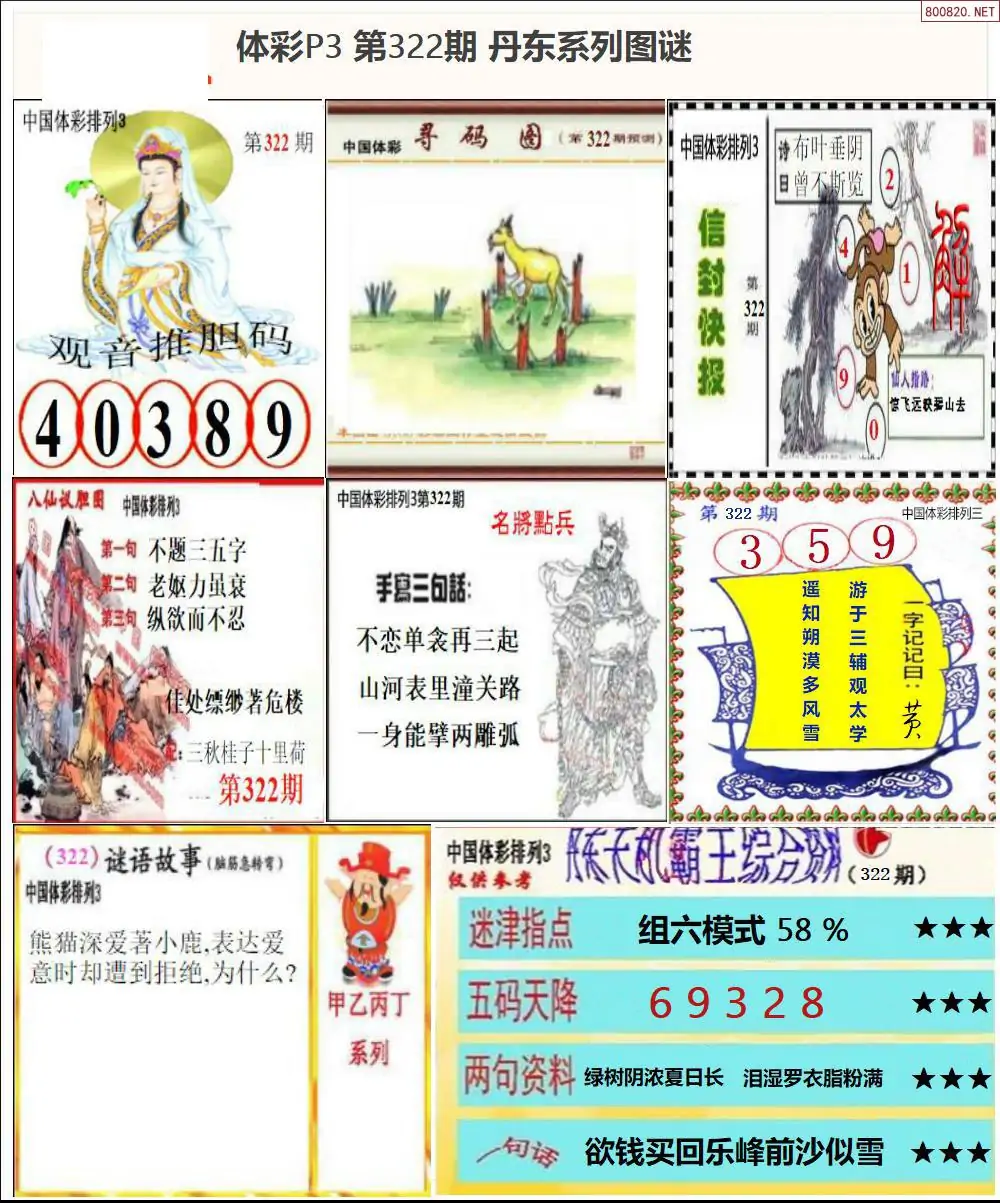 丹东P3系列图谜