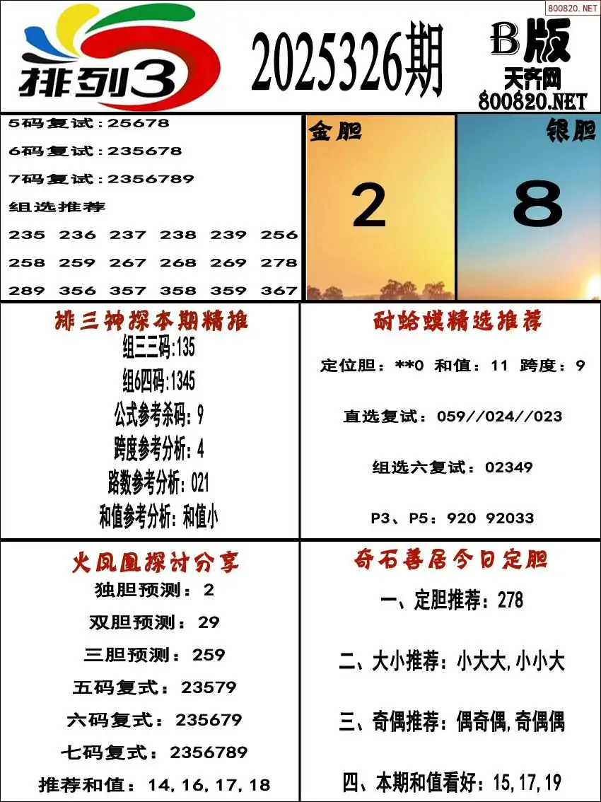 排三专家推荐B版