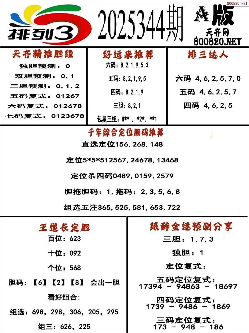 排三专家推荐A版