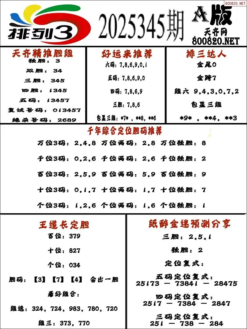 排三专家推荐A版