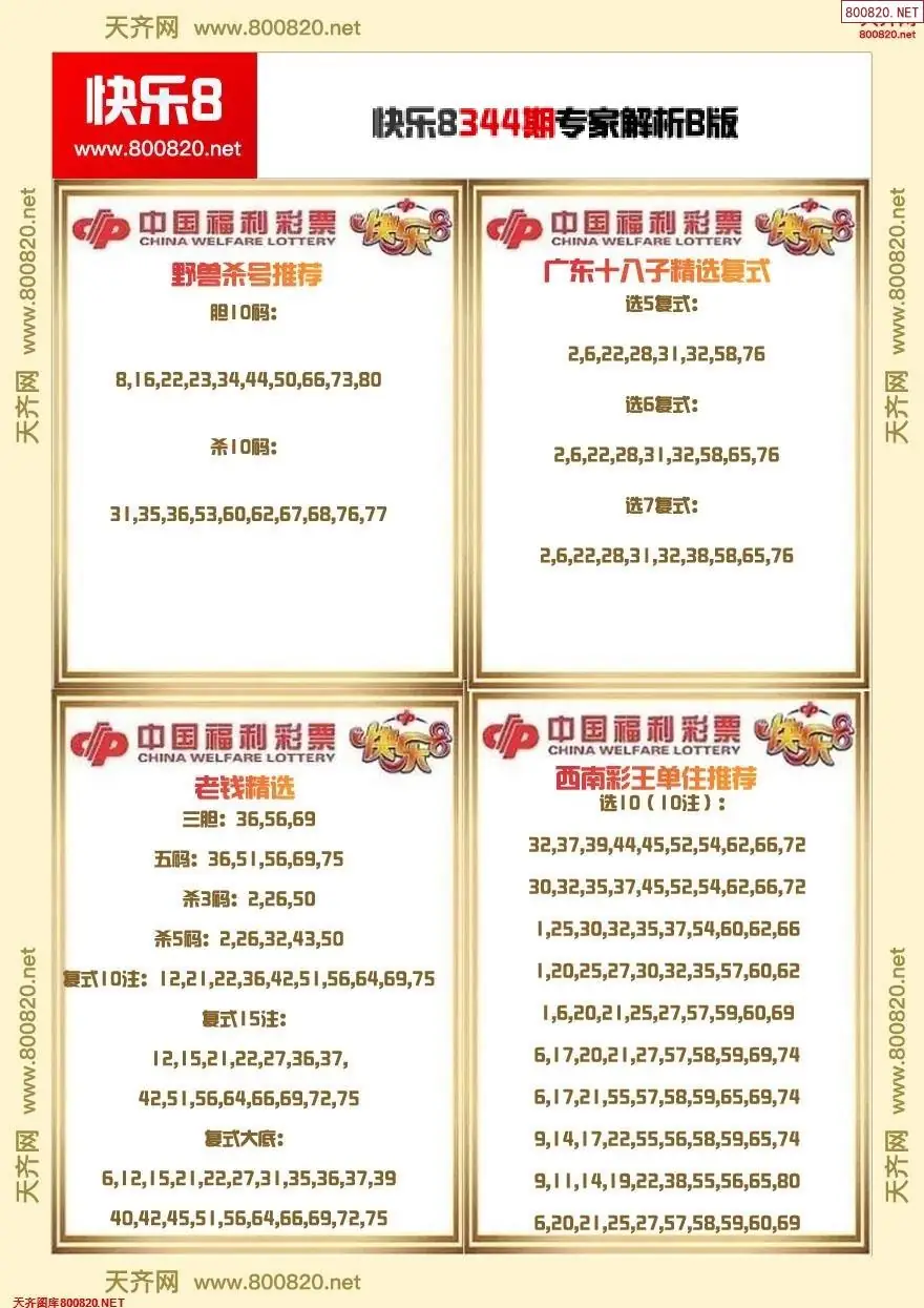 快乐8专家解析B版