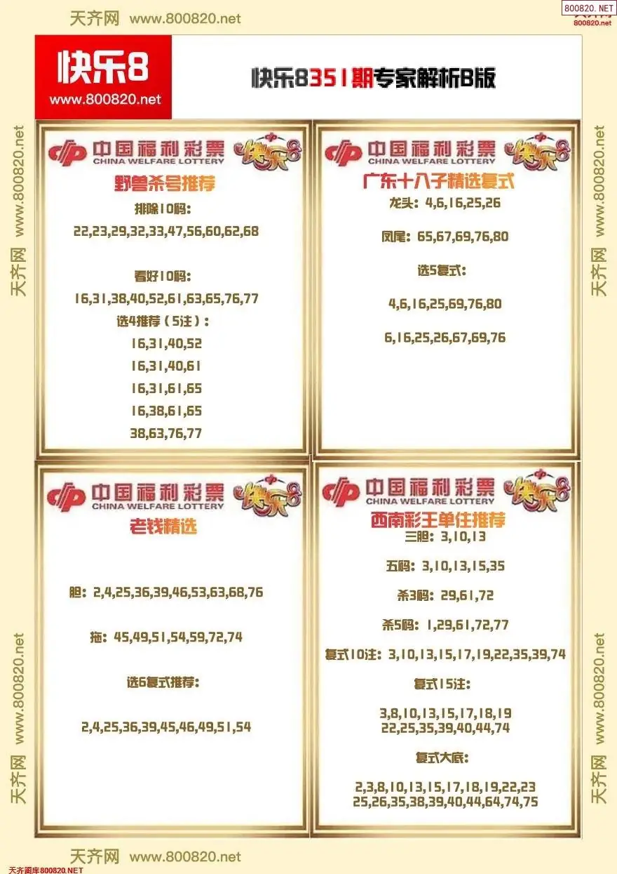 快乐8专家解析B版