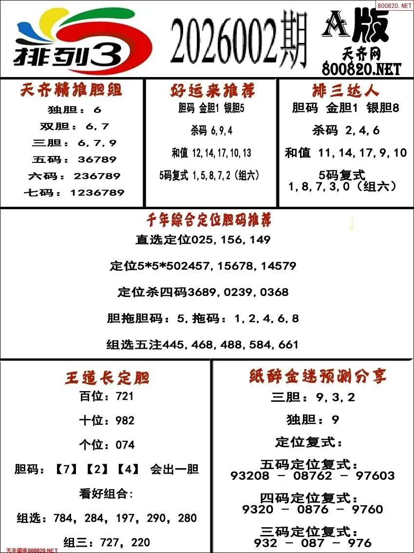 排三专家推荐A版