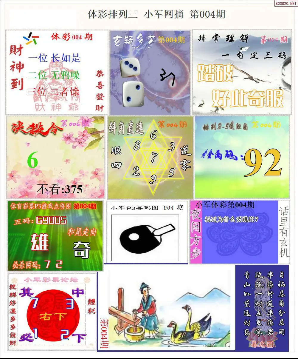 体彩P3小军网摘版