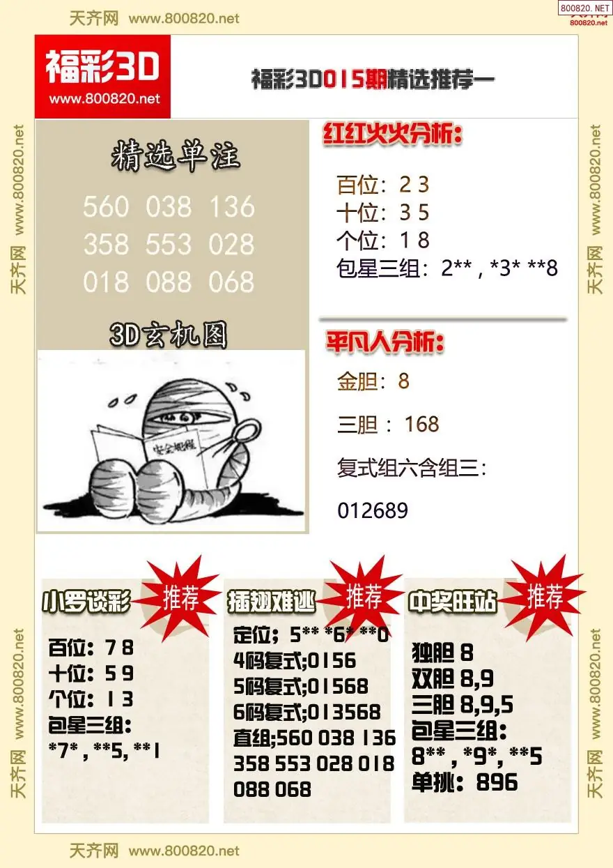 福彩3d精选推荐一