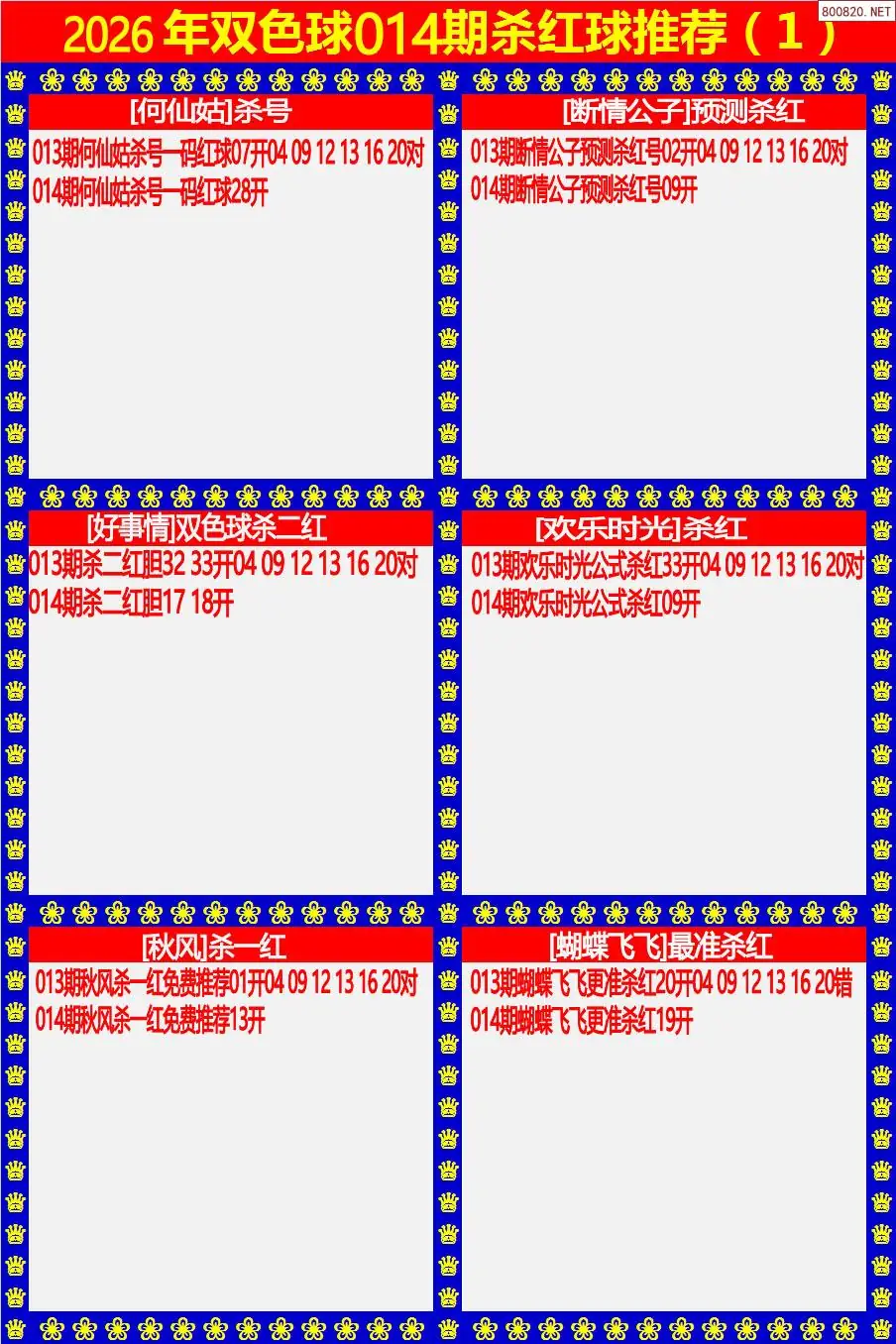 双色球杀红球1版