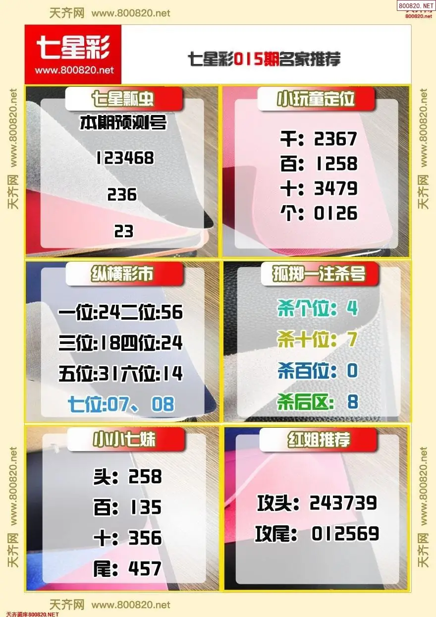 七星彩名家推荐