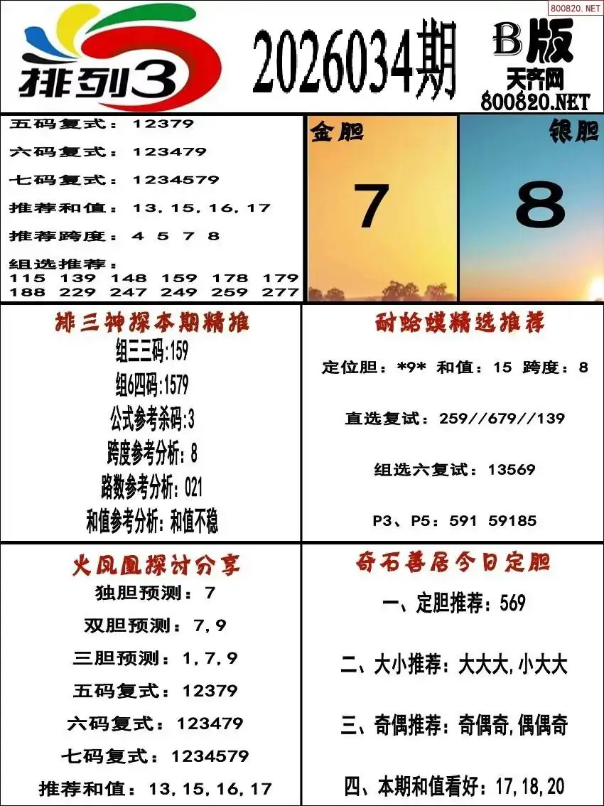 排三专家推荐B版