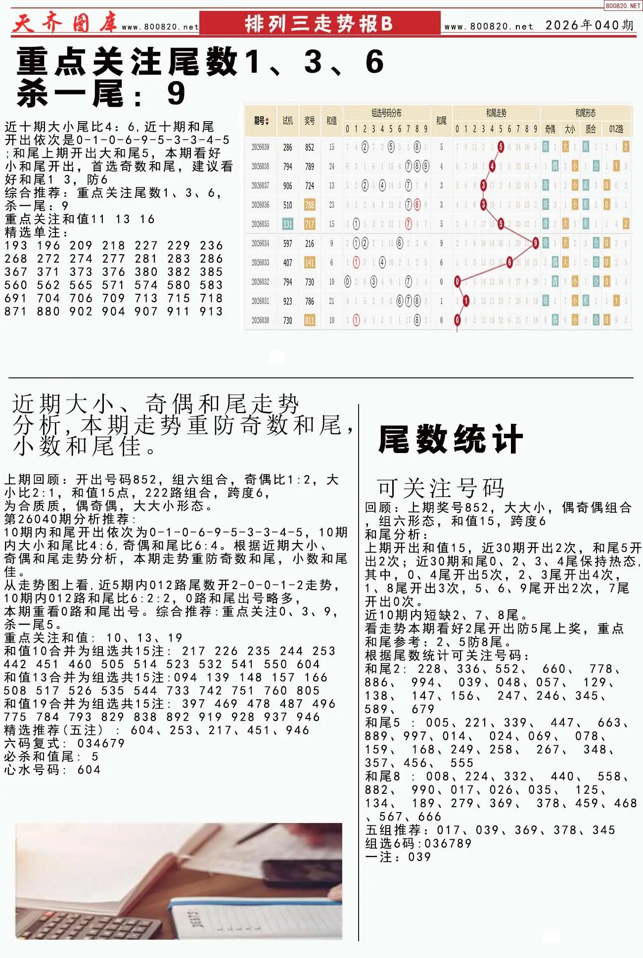 体彩排列三走势报B