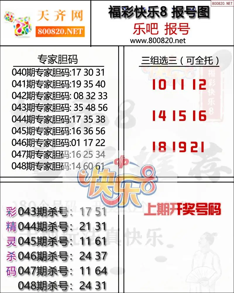 快乐8报号图