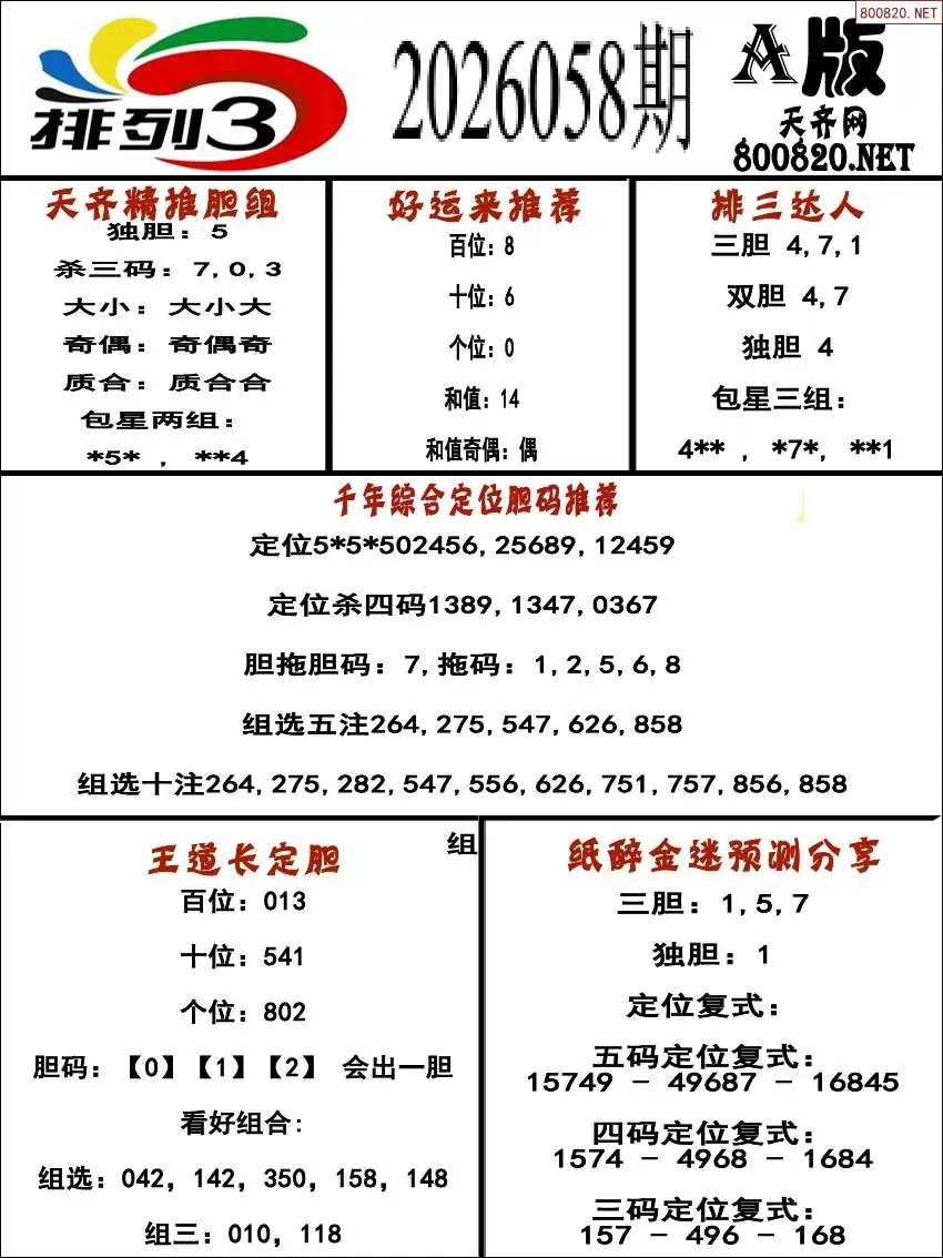 排三专家推荐A版