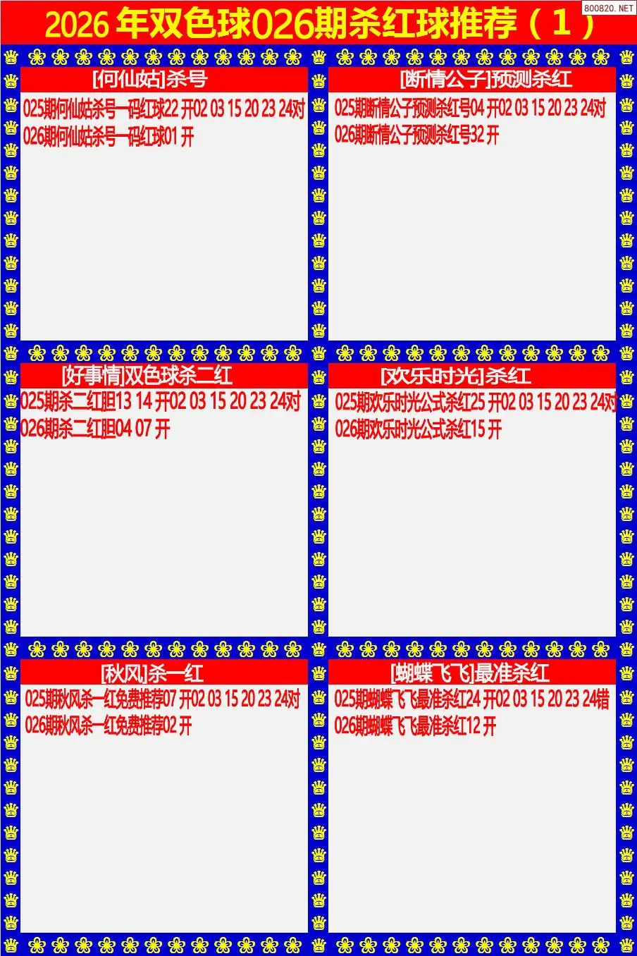 双色球杀红球1版