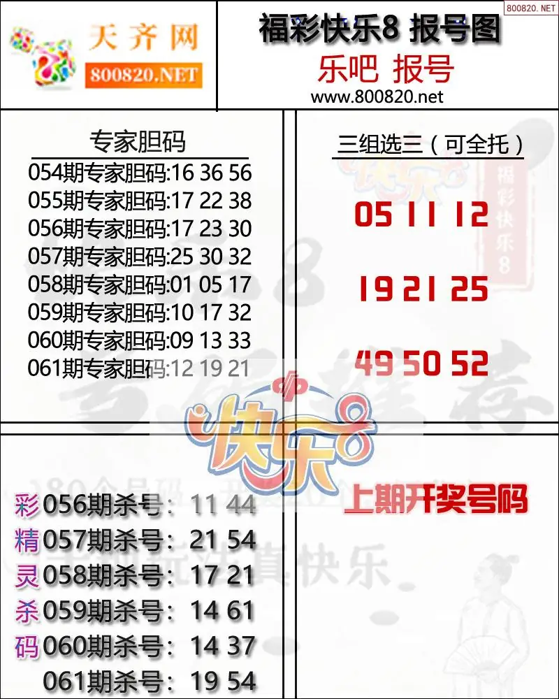 快乐8报号图