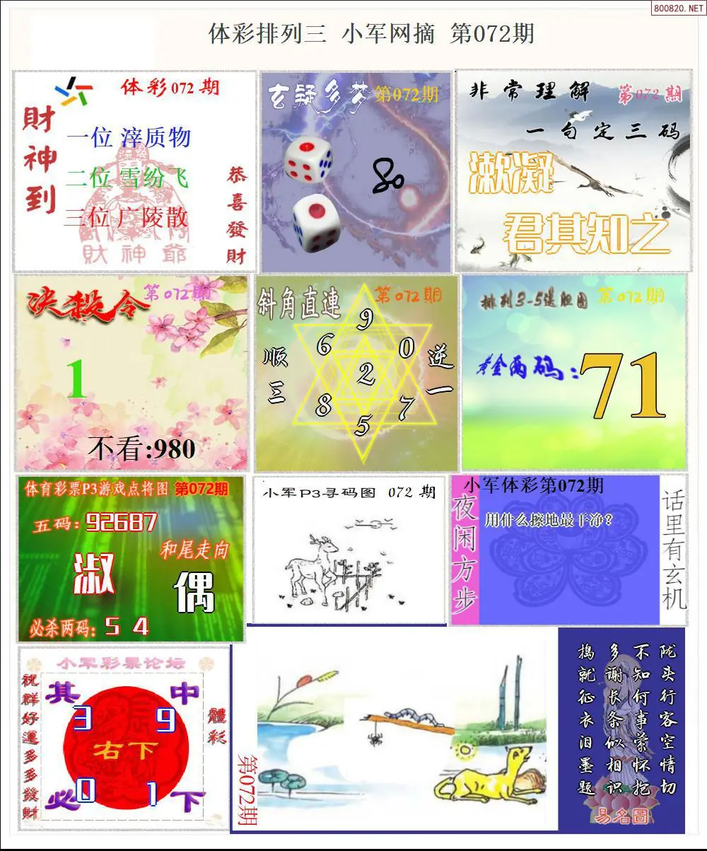 体彩P3小军网摘版