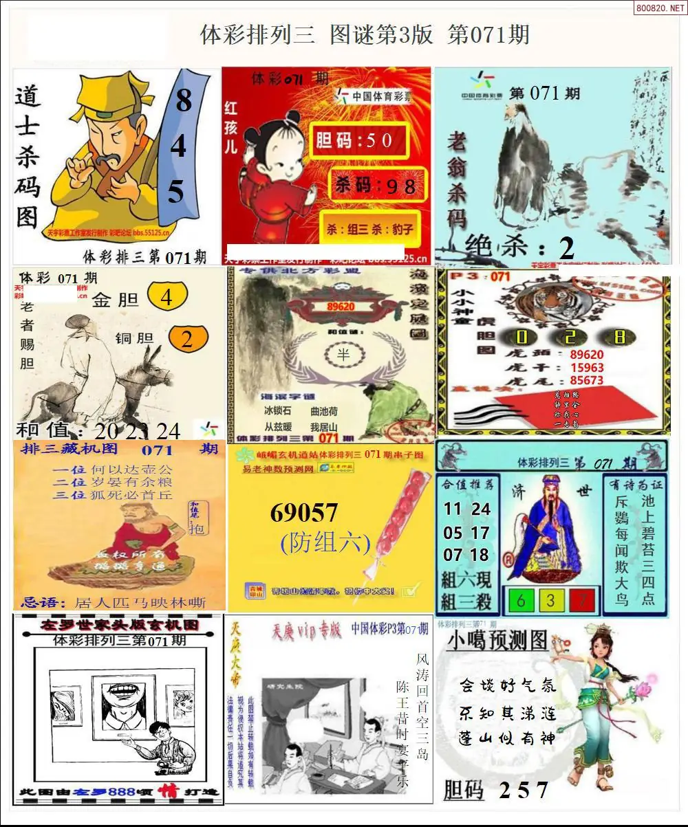 体彩p3图谜三版