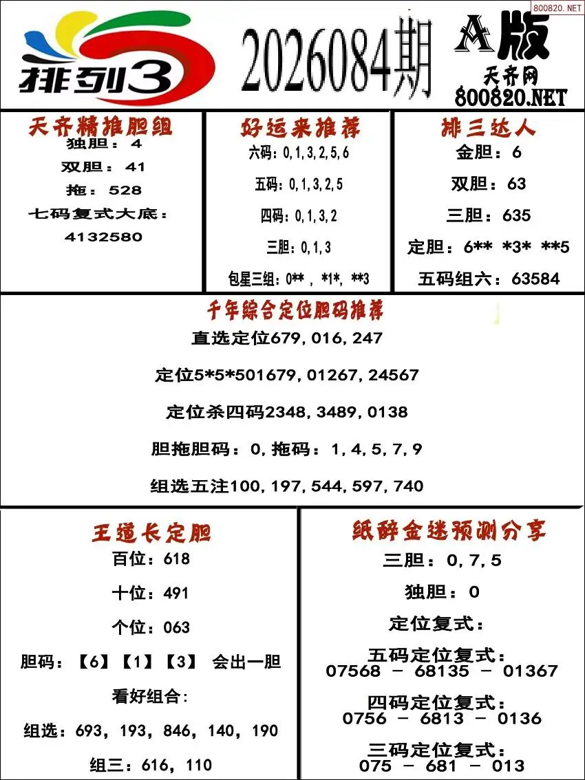 排三专家推荐A版