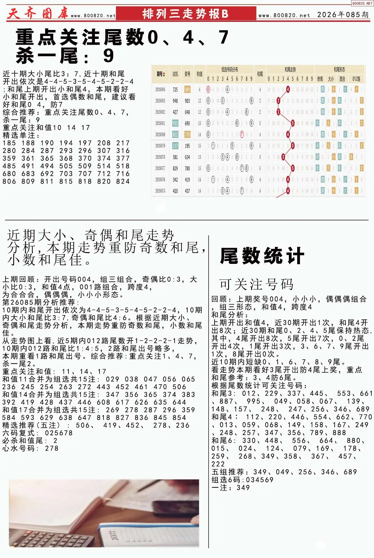 体彩排列三走势报B