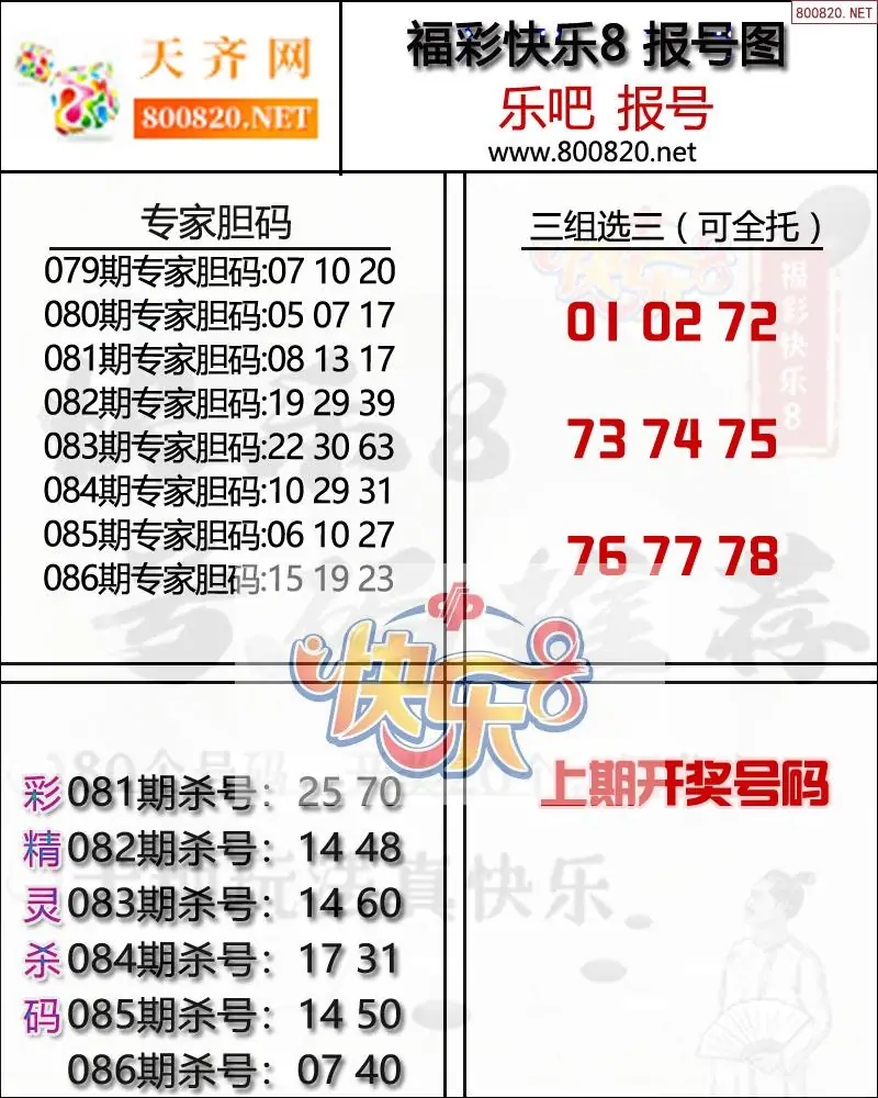 快乐8报号图