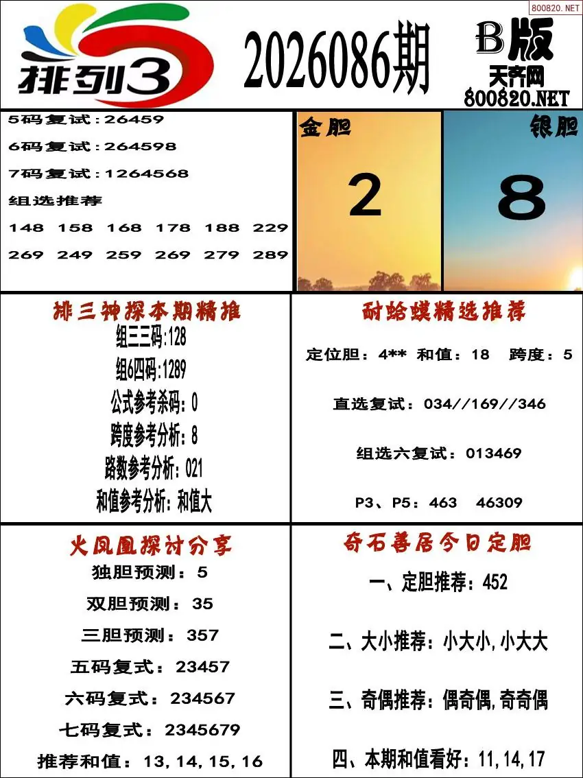 排三专家推荐B版