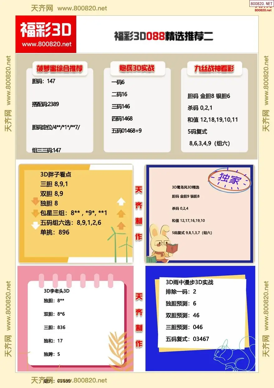 福彩3d精选推荐二