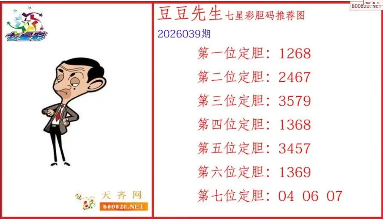 豆豆先生胆码图