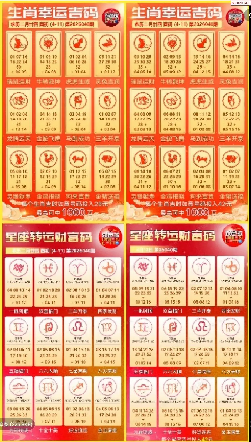 双色球生肖幸运码