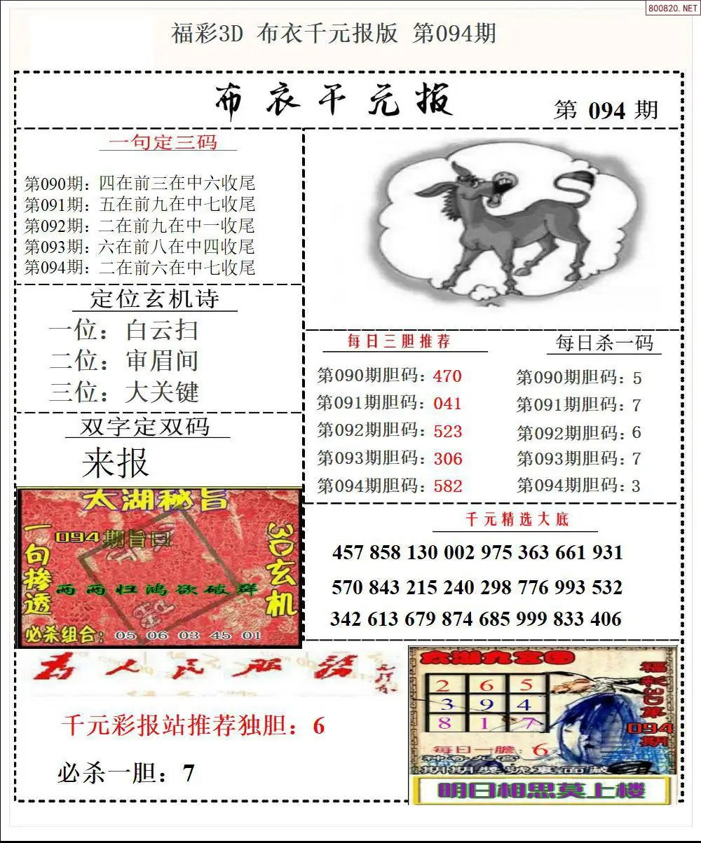 布衣千元报