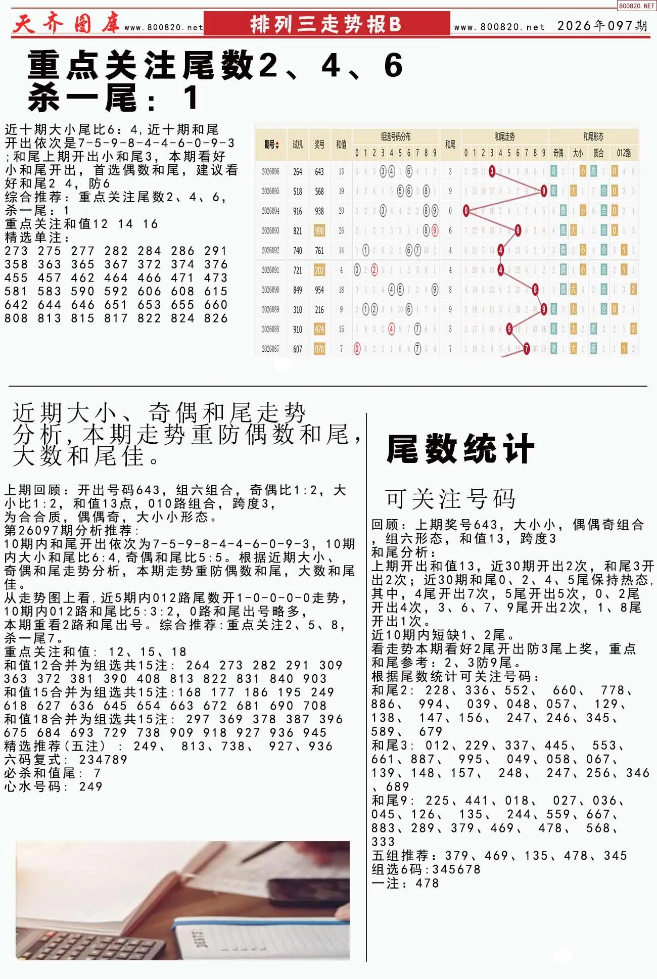 体彩排列三走势报B
