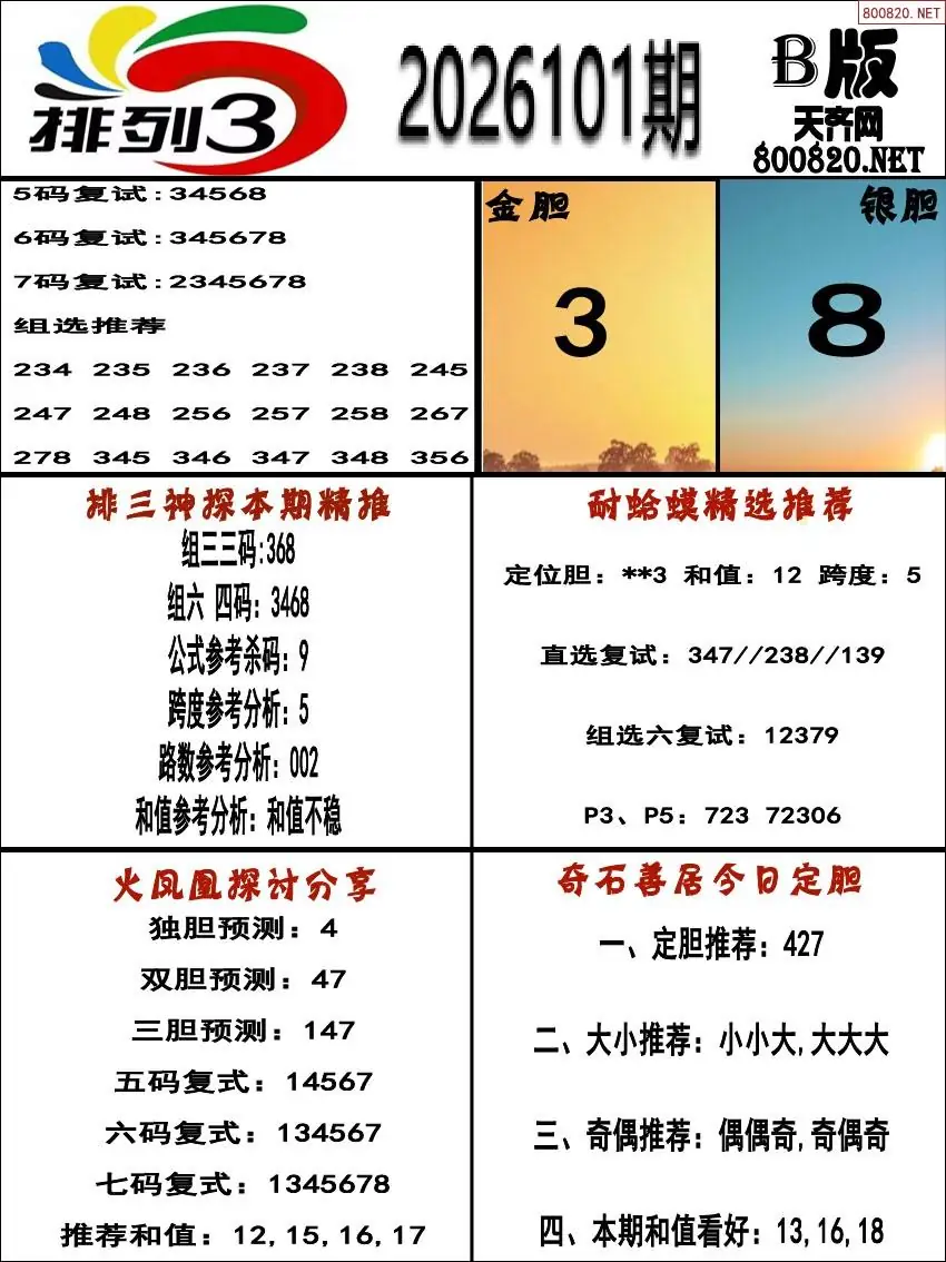 排三专家推荐B版