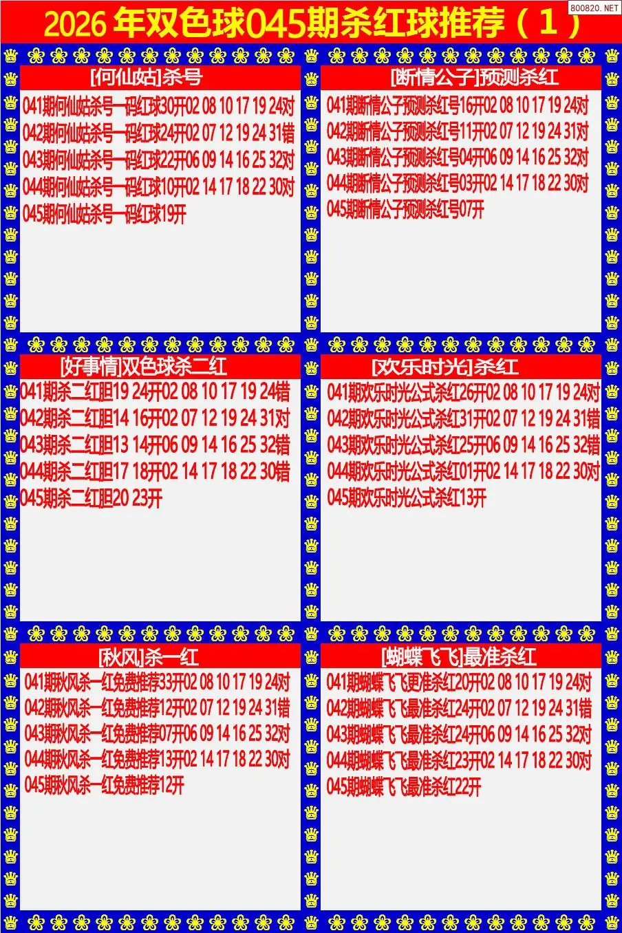 双色球杀红球1版