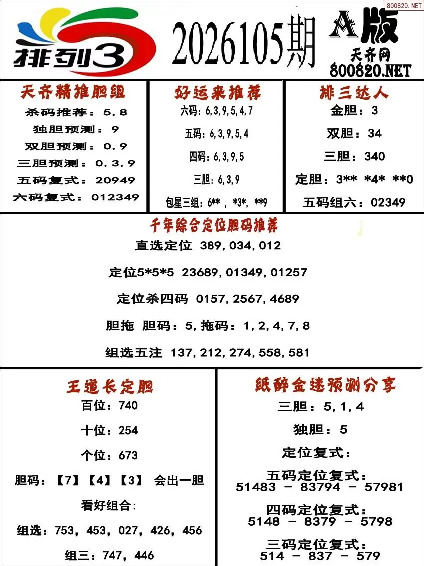 排三专家推荐A版