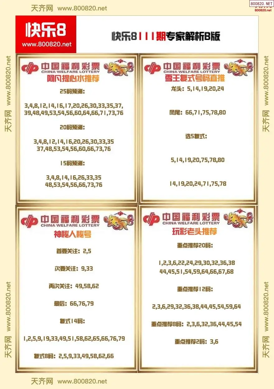 快乐8专家解析B版