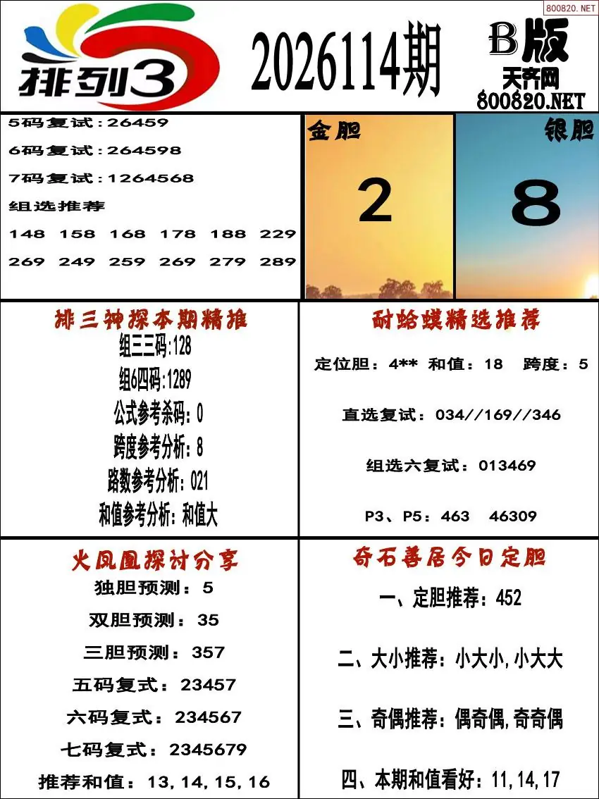 排三专家推荐B版