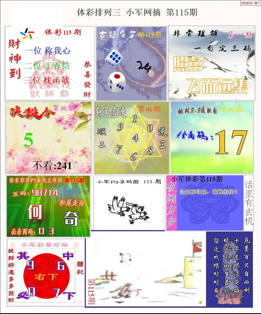 体彩P3小军网摘版