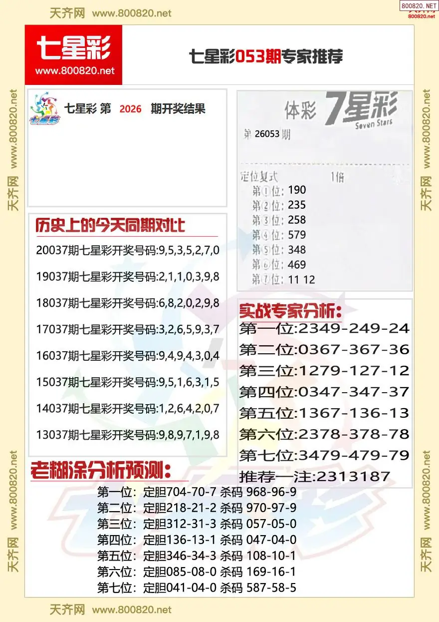 七星彩专家推荐