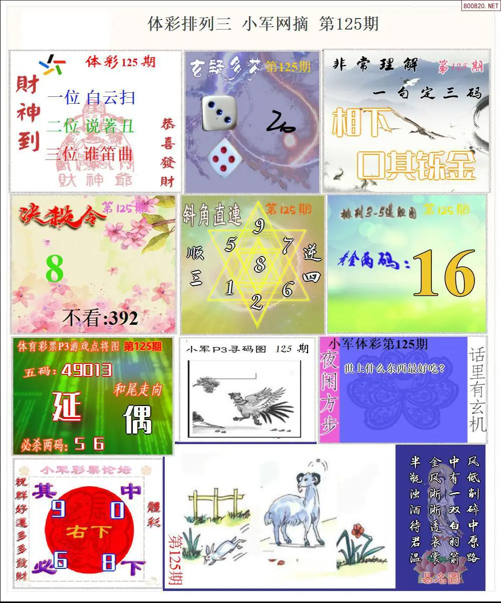 体彩P3小军网摘版