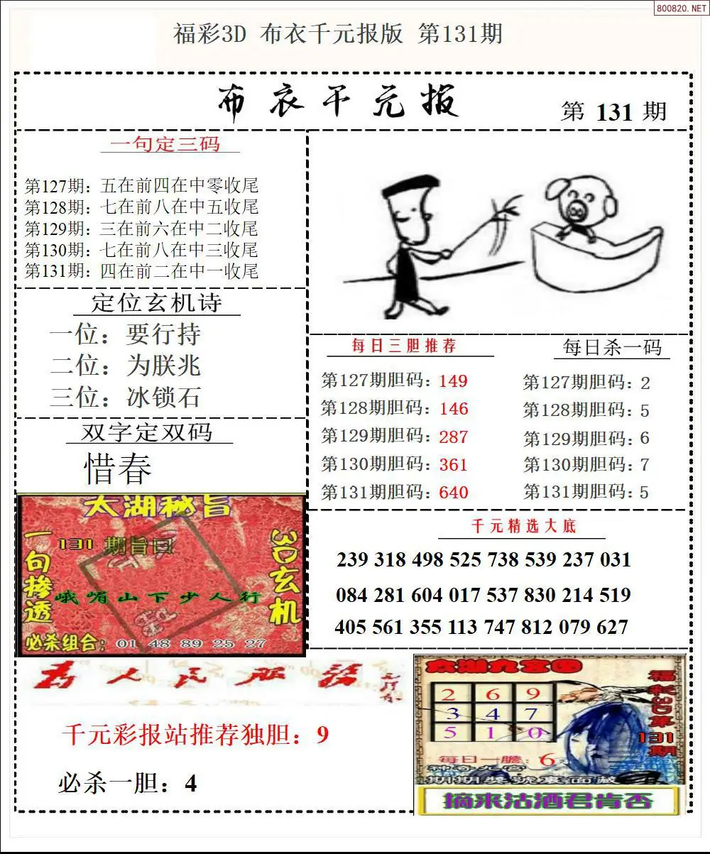 布衣千元报