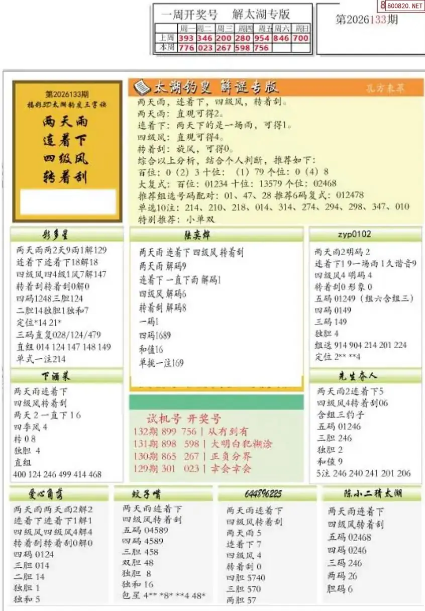 乐彩解太湖