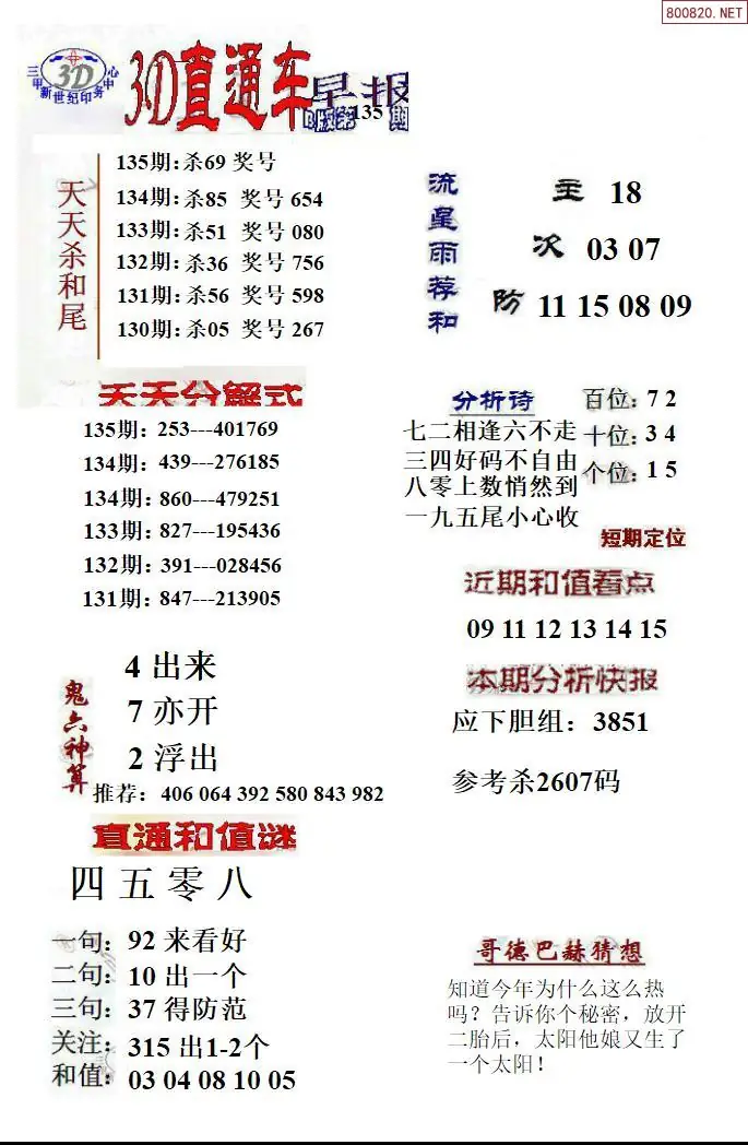 3D直通车2