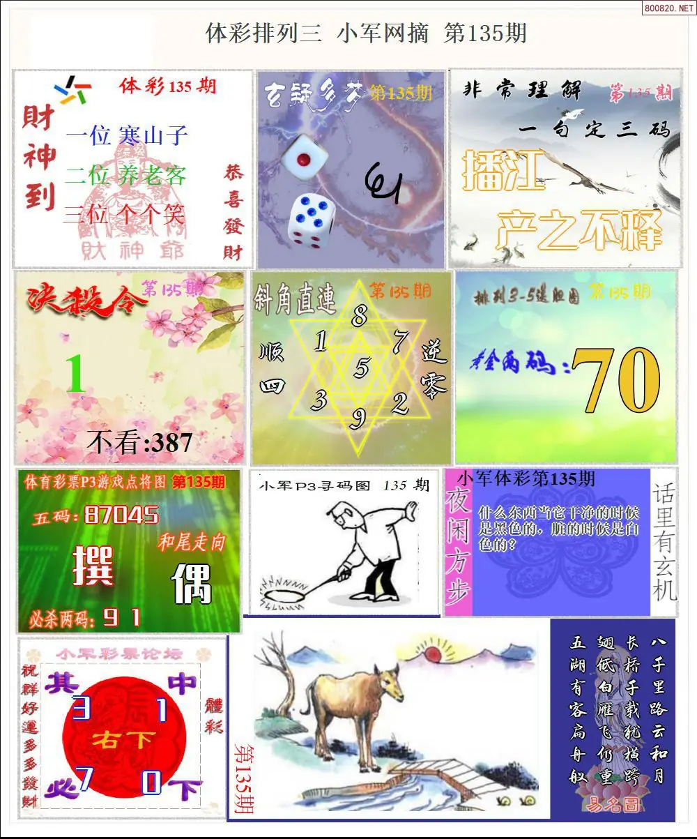 体彩P3小军网摘版
