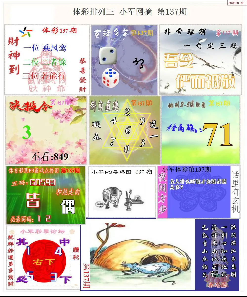 体彩P3小军网摘版
