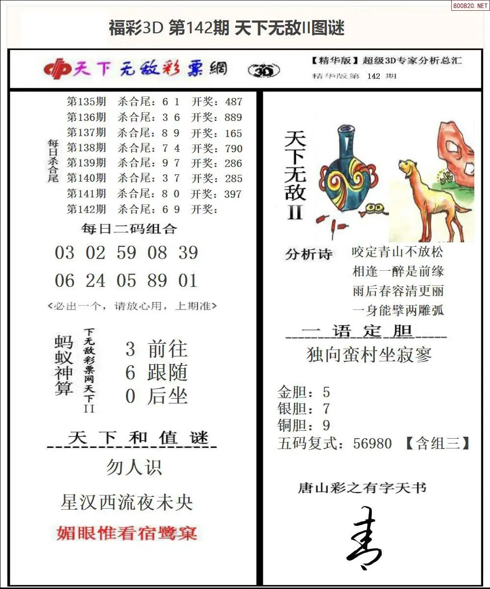 3D天下荐彩2