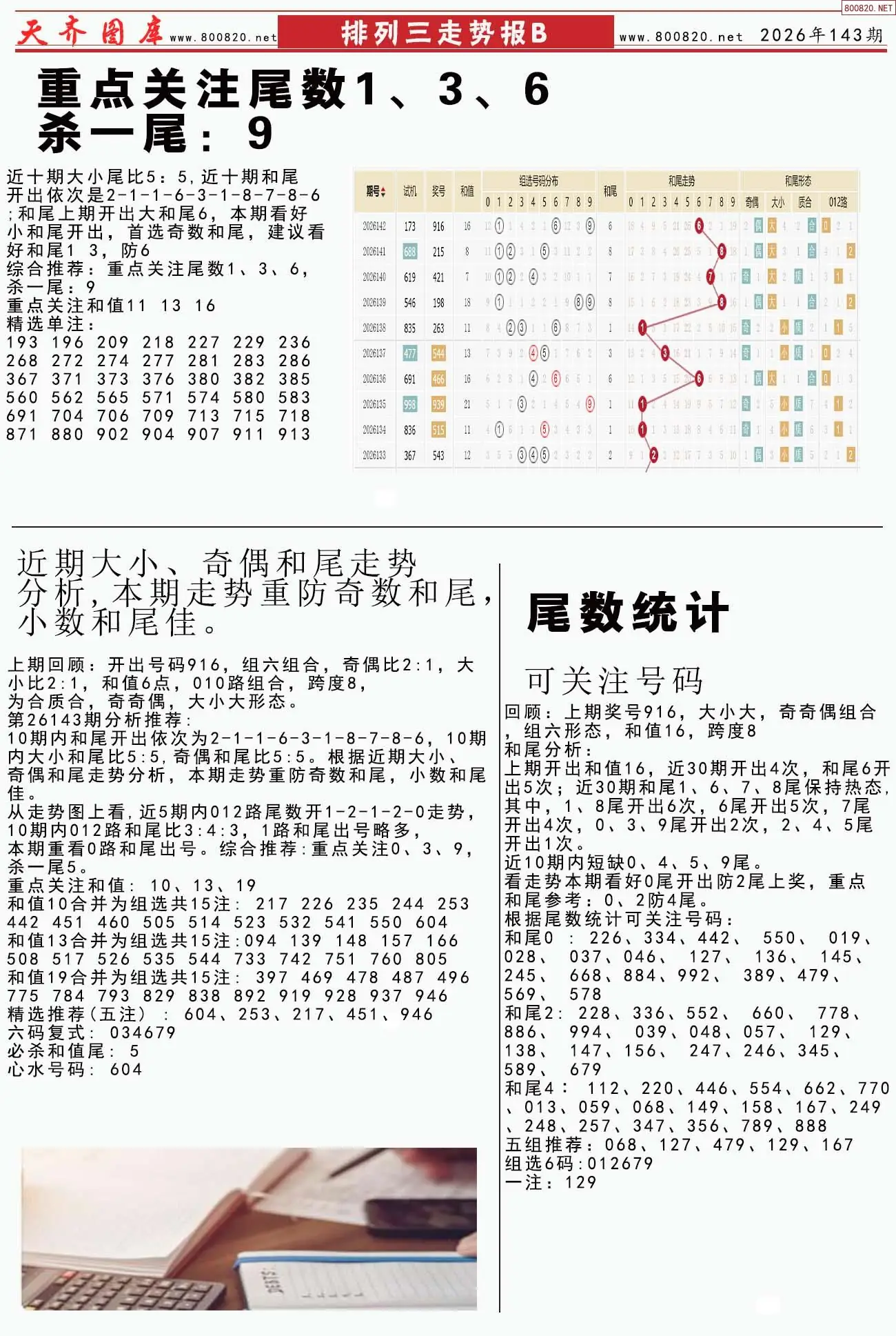 体彩排列三走势报B