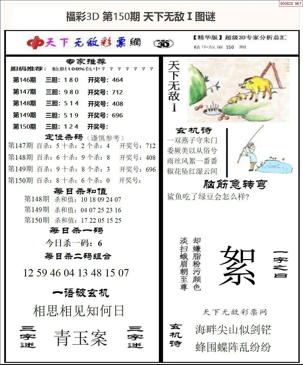 3D天下荐彩1