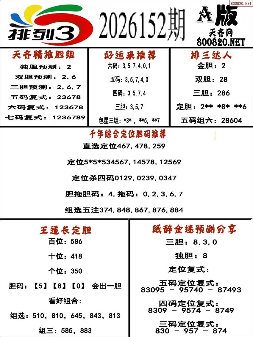 排三专家推荐A版