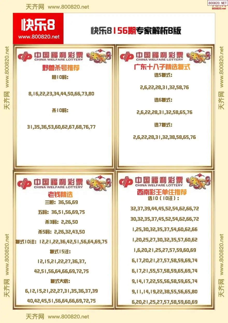 快乐8专家解析B版