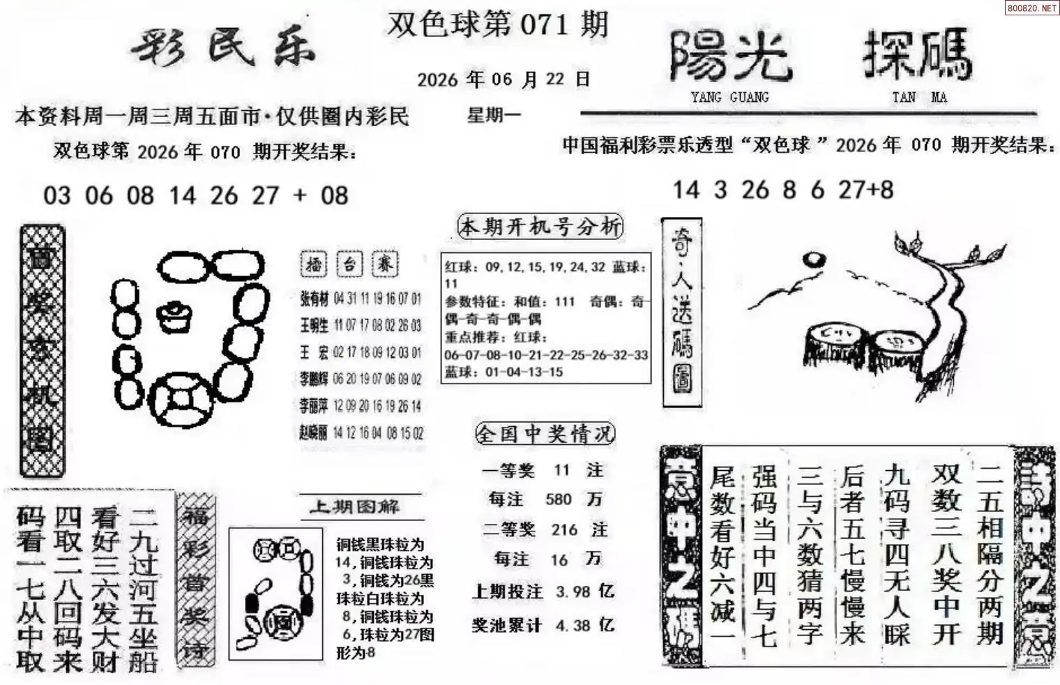 彩民乐+阳光探码图文版