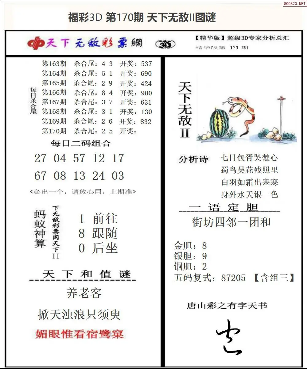 A1803D天下荐彩2