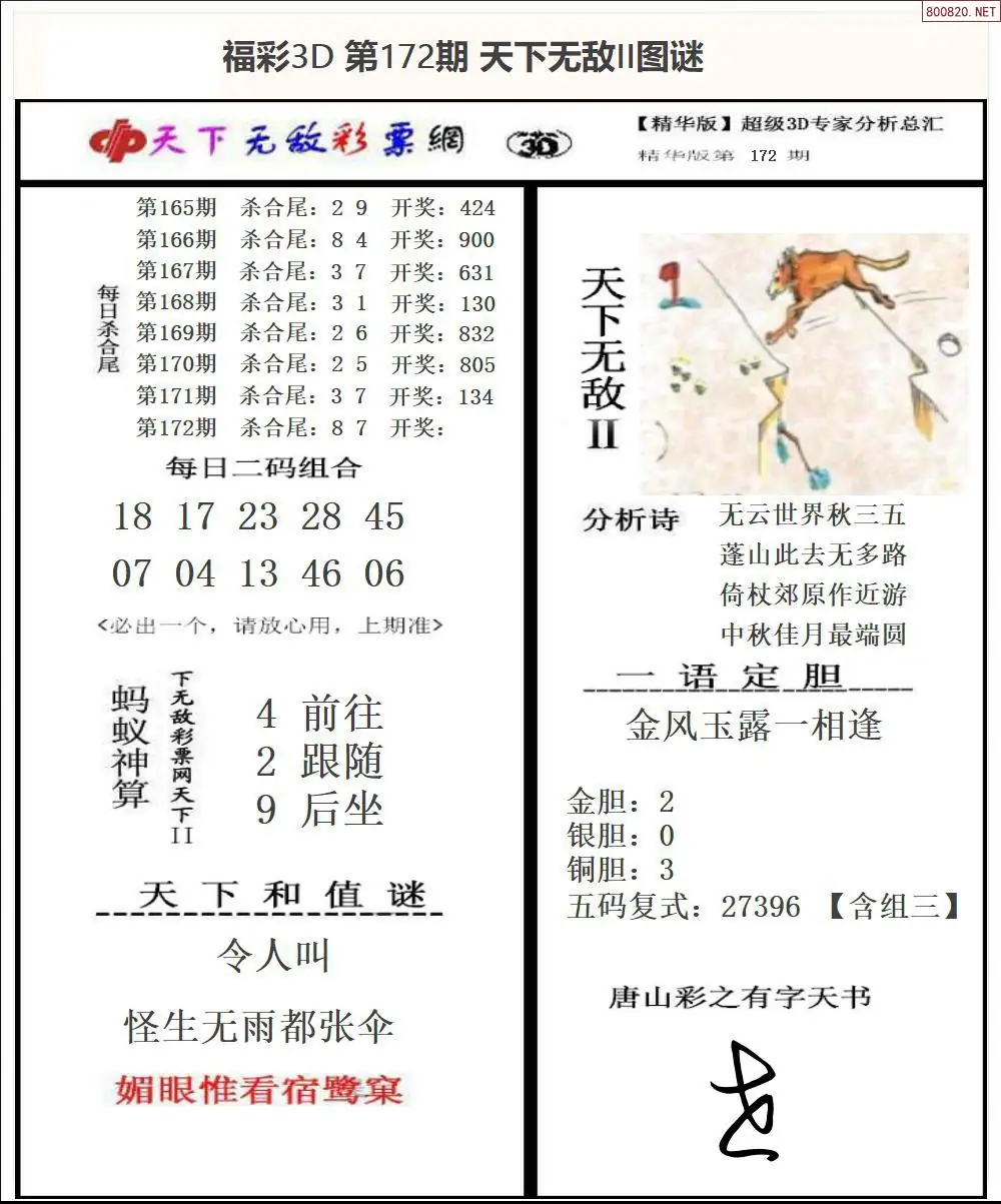 A1803D天下荐彩2